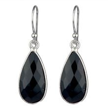 silver black onyx earring