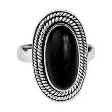Silver black Onyx Ring