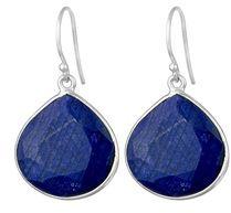 silver blue sapphire earring