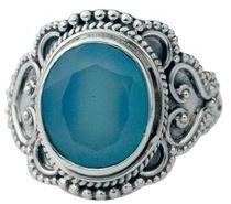 Silver Chalcedony gemstone Ring