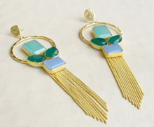 Aqua Blue Hoop Earrings