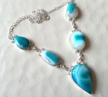 Blue Agate Cab Necklace