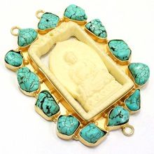 Gold Plated Lord Buddha Turquise Pendants