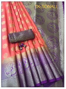 zari work border Silk Saree