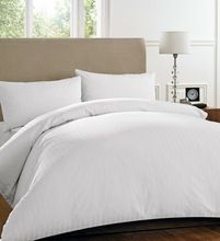 White Sateen Stripe Cotton Bed-sheet