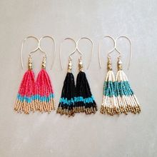 Gemstone Beads Tassel Earrings