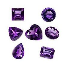 Purple Amethyst cut stone Clear crystals Gemstone