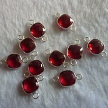 Ruby Hydro Stone Bezel Gemstone Connector