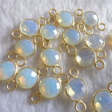 Synthetic opalite gemstone bezel Connector