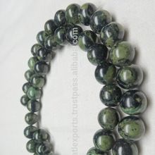 Zebra Jasper Smooth Round Ball Beads Strand