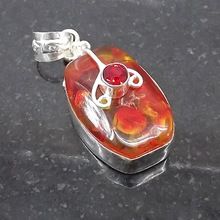 Amber Red Zirconia Pendant