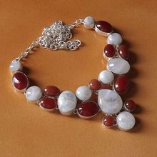 Rainbow Moonstone Carnelian Necklace