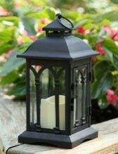 GALVANIZED GARDEN BLACK LANTERN