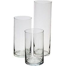 GLASS CYLINDRICAL CLEAR FROSTED VASES