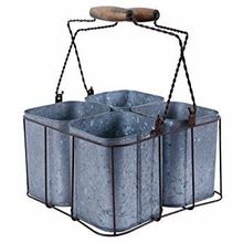 WIRE CADDY WITH GALVANIZED POTS