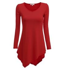 Tops Women Lace Chiffon Red Long Sleeve