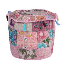 Designer patchwork pouf