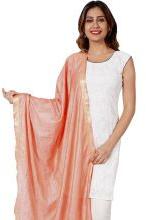 silk dupatta stole sarong peach plain shawl wrap