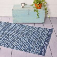 traditional hand block printed floor rug