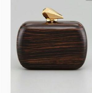 Ladies Wood and Brass Purse