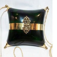 Ladies Wood Brass sling Purse