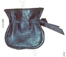 Leather drawstring bag