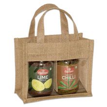 JUTE COSMETIC GIFT BAG WINDOW