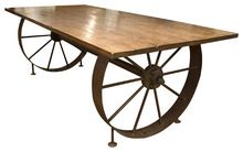 Dining Table with Wagon Wheel