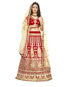 Womens Red colour Banglori Silk Lehengas Choli