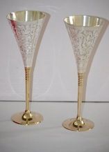 Engraved Silver Wine Goblets