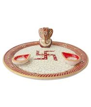 White Marble Pooja Thali