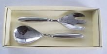 Aluminum polished salad server set