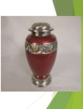 BURGUNDY COLOR PURE BRASS URN