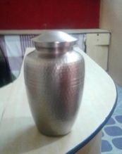 METAL NICKLE PLATED MEMORIAL FUNERAL URN