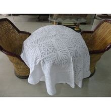 Handmade Applique Work Organdie Table Cloth