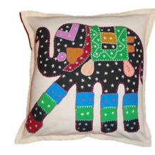 Cover Knitted Patchwork Indian Elephant Design Cushion Cover