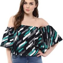 houlder Short Sleeve Cool Party Wear Crop Top