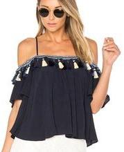 Tassel Top Half Sleeve Top For Female