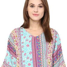 V-Neck Printed Multicolor Women Casual Top And Blouse
