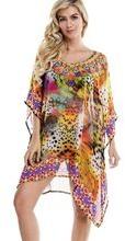 V-Neck Relaxed Balloon Sleeve Short Kaftan