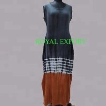 Women long dress in knitted fabric sleeveless fit to body casual long dress