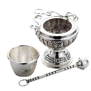 brass Liturgical Aspersorium Bucket Pot