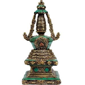 Buddhist Stupa Brass Statue