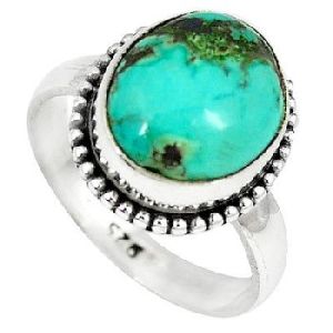 Stone Green Turquoise Tibetan Ring