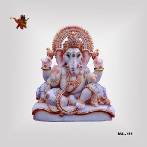 Marble Painting Sitting Ganesha