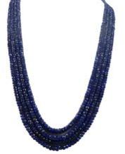 Natural Burmese Blue Sapphire Faceted Rondelle Beads