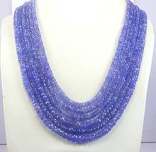 Natural Royal Blue Tanzanite Roundel faceted Beads