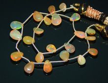 Natural Welo Ethopian opal pear shape gemstone necklace