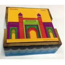 Hand Painted Wooden Coaster Set