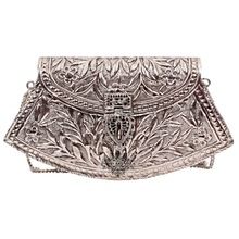 aluminium silver plated handbag purse clutche